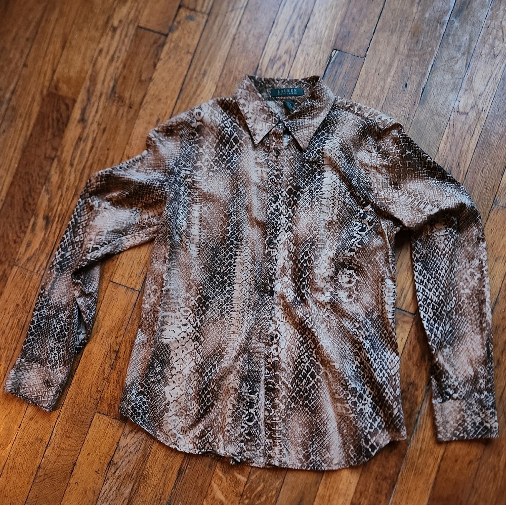 Reptile print button u by Ralph Lauren